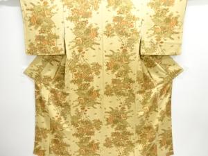 青海波に花模様小紋着物